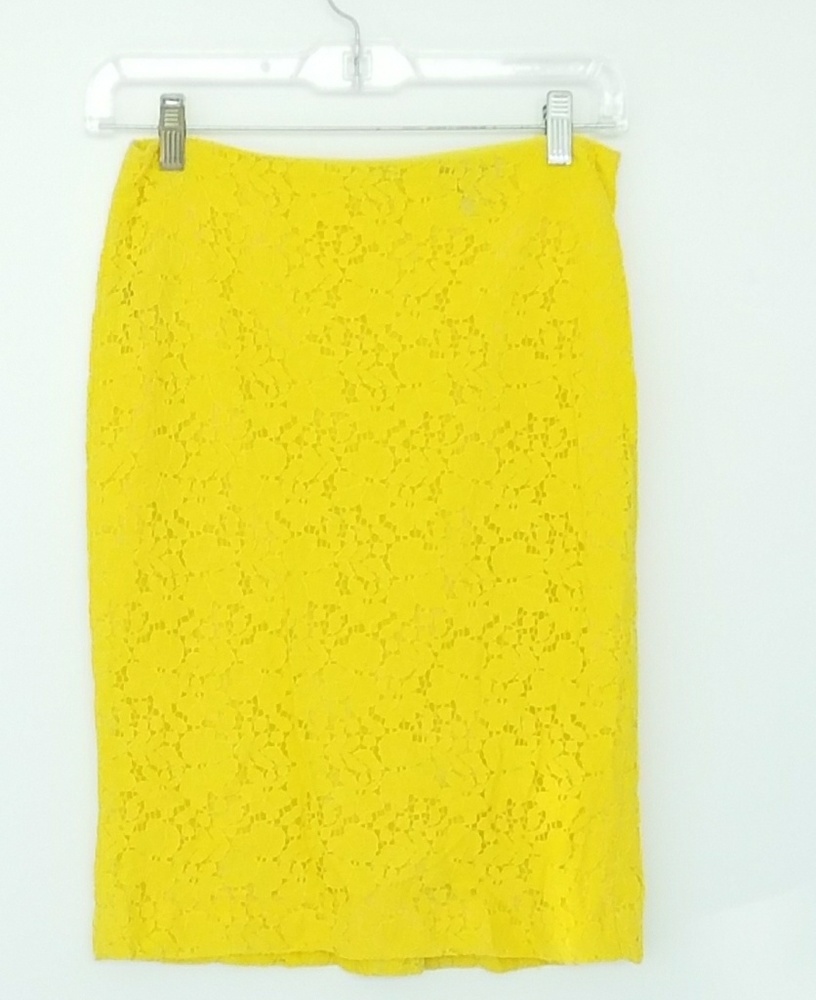 Highlighter yellow high waisted skirt